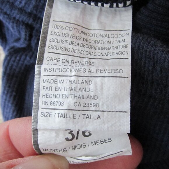 Vitamins Boys Pull On Sweatpants Size 3-6M Navy Blue‎ Elastic Jogger Bottoms - Picture 2 of 3